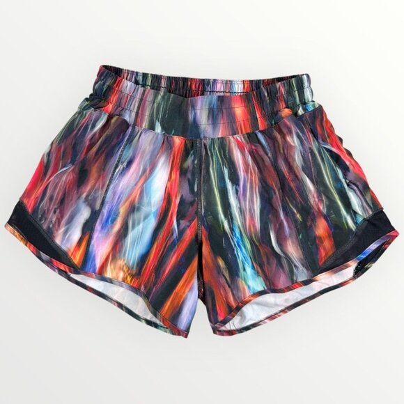 Lululemon Hotty Hot Short II Womens Running Shorts Chroma Fusion Multi/Black 4 - Picture 1 of 9